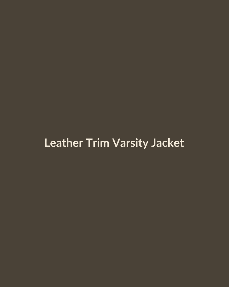 Leather Trim Varsity Jacket - HIRVY
